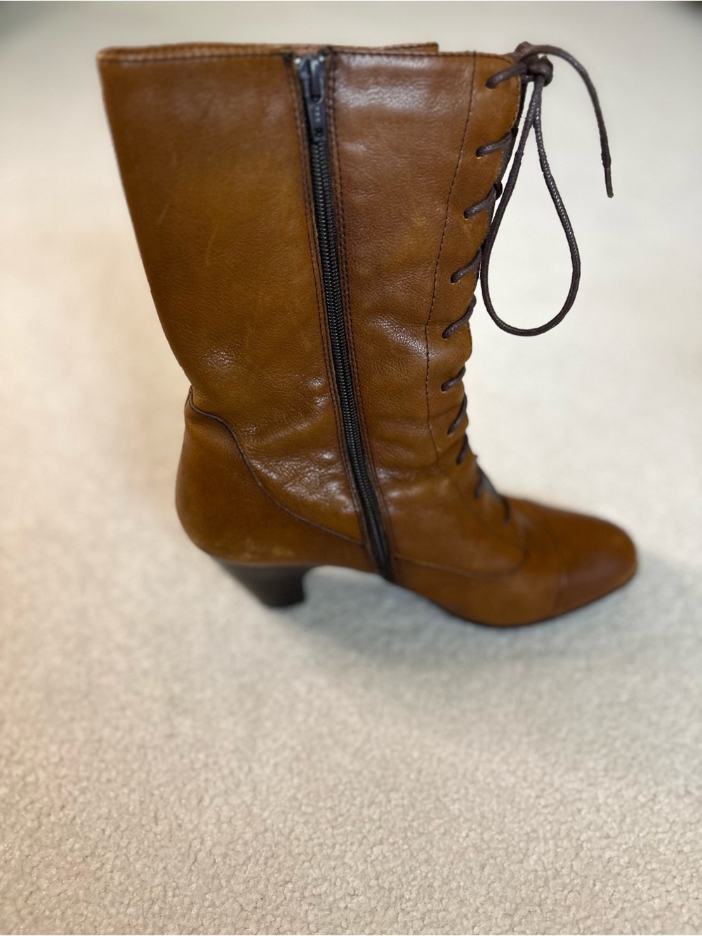 BORN FULL GRAIN LEATHER LACE UP GRANNY BOOTS SIZE 10 VICTORIAN - Picture 14 of 16
